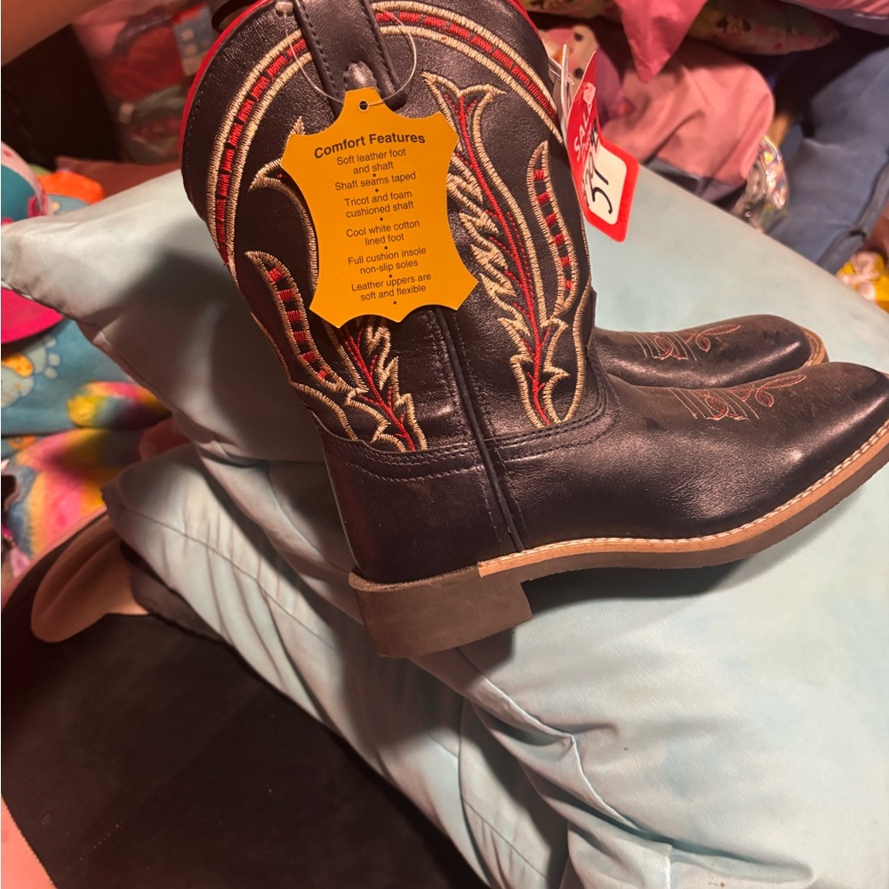 Kids Western Cowboy Boots - Black and Brown
